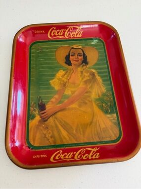 Coca-Cola Vintage Serving Tray - Coca-Cola Tray Girl At Shade 1938